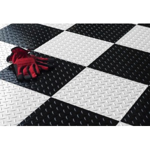 RaceDay Peel & Stick Garage Floor Tiles - Diamond Tread - 24"